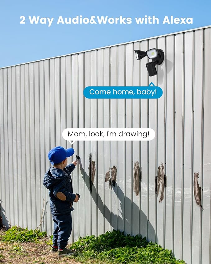 ieGeek 5MP Floodlight Camera Outdoor, Wired Home Security Light Cameras, 5G/2.4G WiFi Flood Light Camera Outside with Smart Motion Detection/Siren,Color Night Vision,2 Way Audio,24/7 Recording (Black)