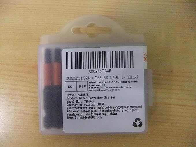 Pro T25 Screwdriver Bit Set - Torx Screwdriver 10 Pieces, 50mm Length, 1/4" Hex Shank Bit Assortment, with Storage Box