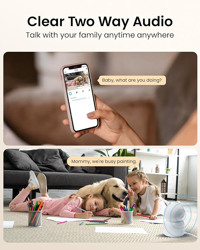 ZOSI C518 4MP Indoor Pan/Tilt Smart Home Security Camera for Pet Dog Baby Monitor,2.4G/5G Dual-Band Plug-in WiFi Cam,Auto-Tracking,Night Vision,Human Detection,2 Way Audio,Cloud&Memory Card Storage