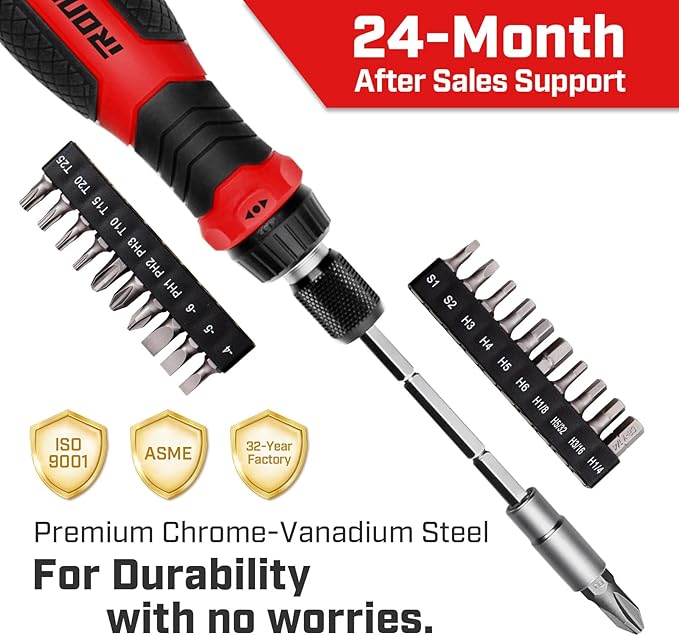 Multi Ratcheting Screwdriver Set: 21 in 1 Magnetic Multiple bits Suitable for Everyday Household Use