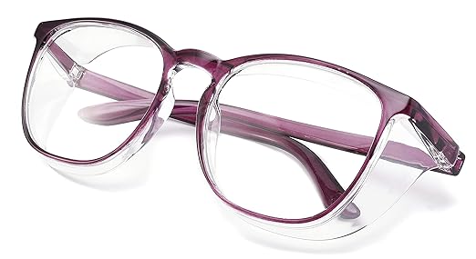 Alsenor Safety Glasses Anti Fog Goggles Protective Eyewear Blue Light Blocking Anti Dust UV Protection Glasses For Men Women (New-Purple)
