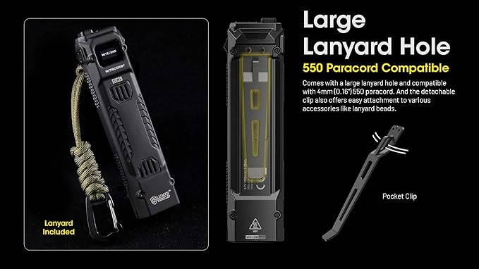 Nitecore EDC29 EDC Tactical Flashlight, 6500 Lumen USB-C Rechargeable Slim Flat Shape with Spotlight Floodlight Strobe Modes Digital Display Sticker