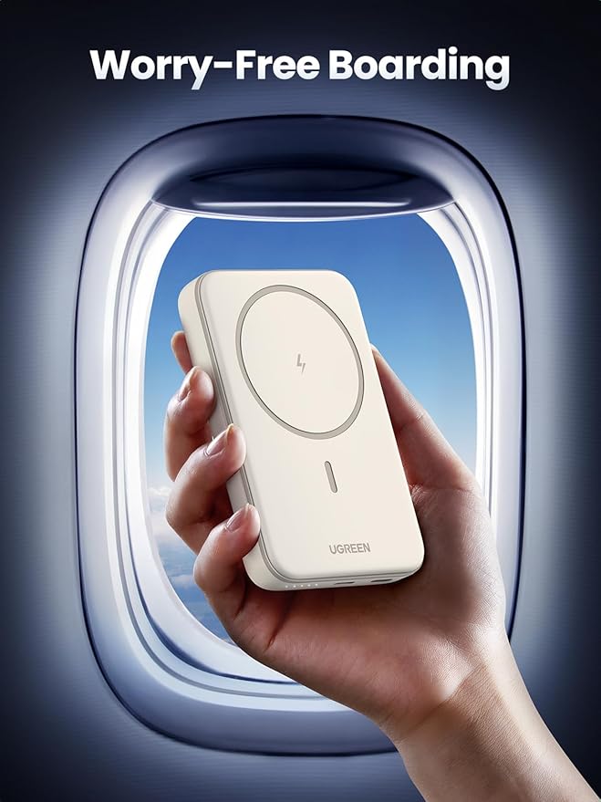 UGREEN Magnetic Power Bank,10,000mAh Wireless Portable Charger, PD 20W Fast Charging Battery Pack with USB-C for Magsafe, iPhone 16/16 Pro/15/15 Plus/15 Pro/15 Pro Max, iPhone14/13/12 Series