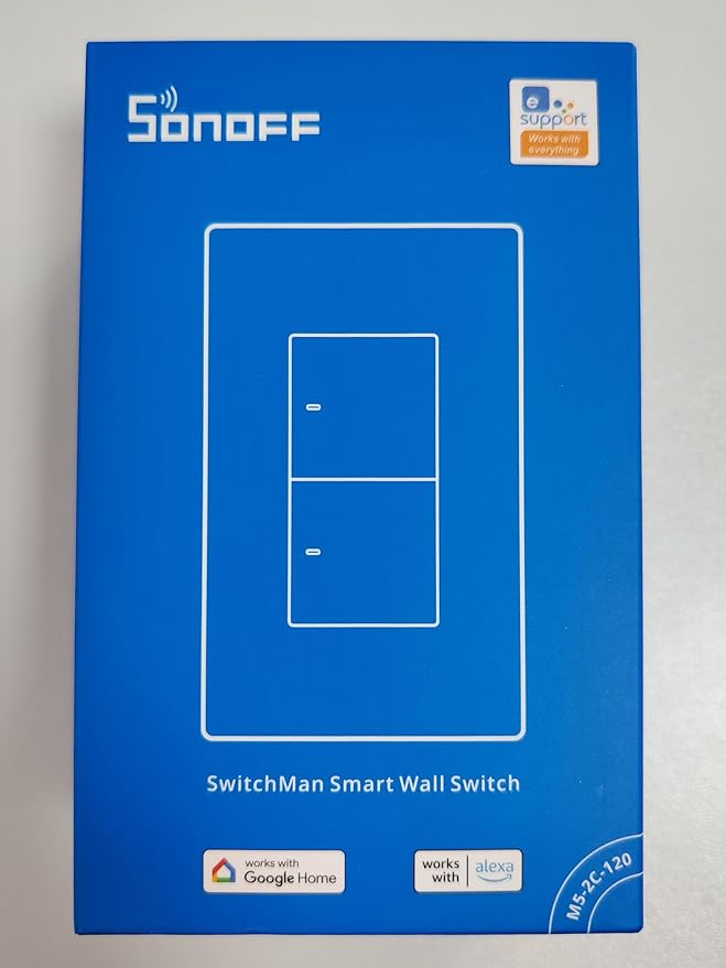 SONOFF Smart Light Switch, 2.4GHz WiFi, Neutral Wire Required Interruptor Inteligente, Voice Control with Alexa and Google Home, M5 2C
