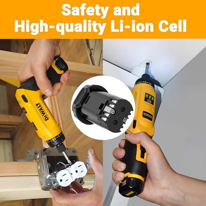 8V 2000mAh Li-ion Replacement Battery with Higher Safety & Longer Runtime - Compatible with Dewalt DCB080, DW4390, DCF680N1, DCF680N2 DCF680G2 Cordless Power Tools (2-Pack)
