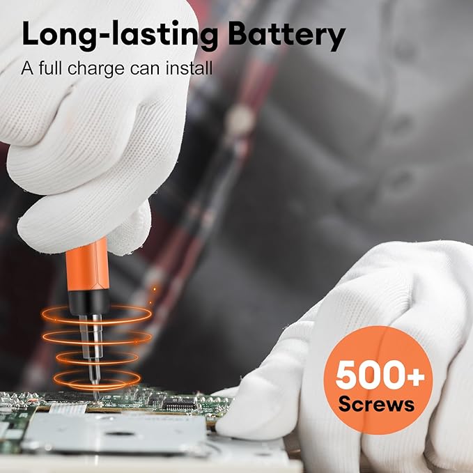 Dmyond Mini Electric Screwdriver Set, Small Cordless Electric Screwdriver, 38 S2 Preicison Bits, Precision Screwdriver Cordless Repair Tool for PC Electronic, Orange