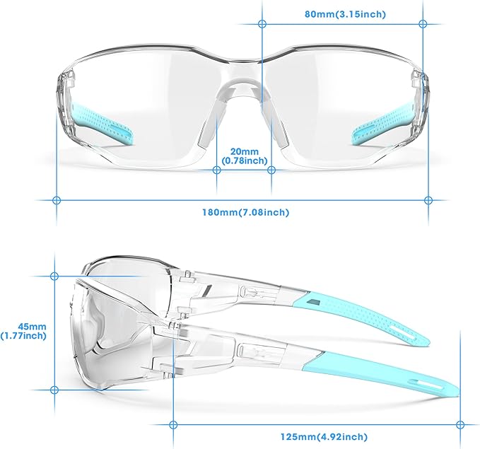 Safety Glasses Anti-Fog Goggles Clear Lens,Adjustable Frames Blue Light Blocking Eye Protection For Men Women