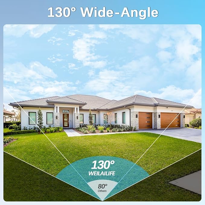 【Flashing LEDs Visual Alert】 Outdoor Wireless Security Camera System, Wireless Cameras for Home Security, WiFi Video Surveillance, NVR Surveillance Camera System