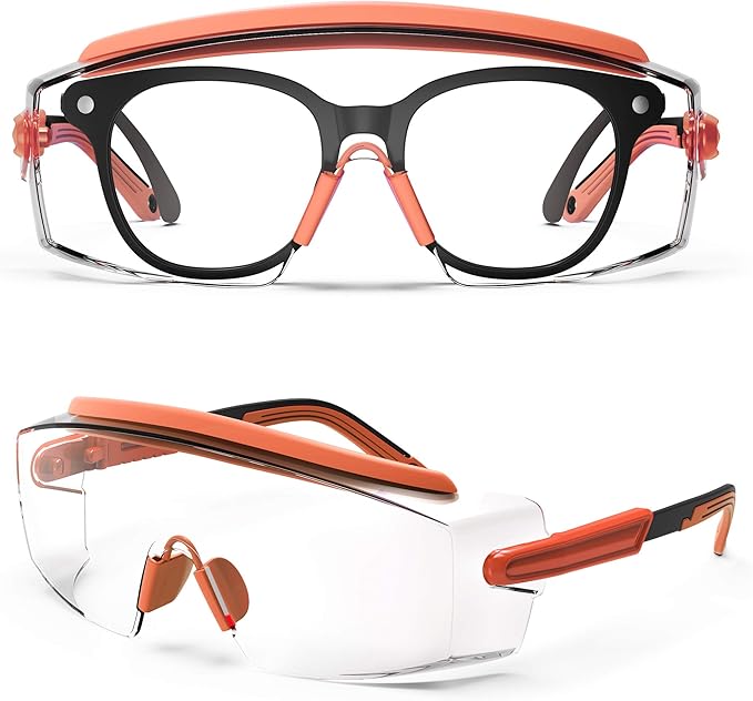 Anti Fog Safety Glasses Safety Goggles Over Glasses Protective Glasses with Anti Scratch Lenses Adjustable