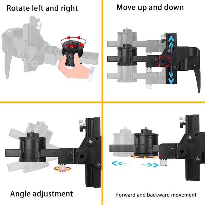 13.77-foot/4.2-meter multifunctional laser level pole, Adjustable Height, 360-Degree Rotating Head, with Multi-function Fine-tuning Pan-Tilt Head