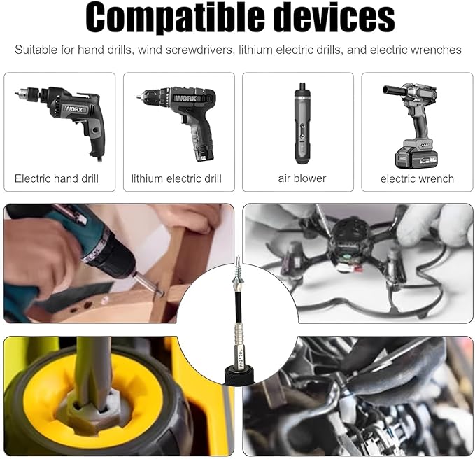 High Magnetic Screwdriver Drill Bit Set - With Magnetizer K5 Impact Resistant Non Slip Bit, Universal Anti-Slip Magnetic Electric Screwdriver Set, 25 50 65 70 75 90 100 120 150mm (9Pcs)