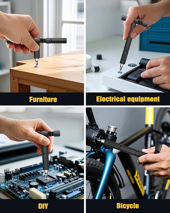 24 in 1 Magnetic Screwdriver Set, DIY Ratchet Mini Screwdriver Set, Multi Bit Magnetic Drive Set with Detachable Ratchet Handle, Precision Repair Tool Kit for PC Furniture Bicycles