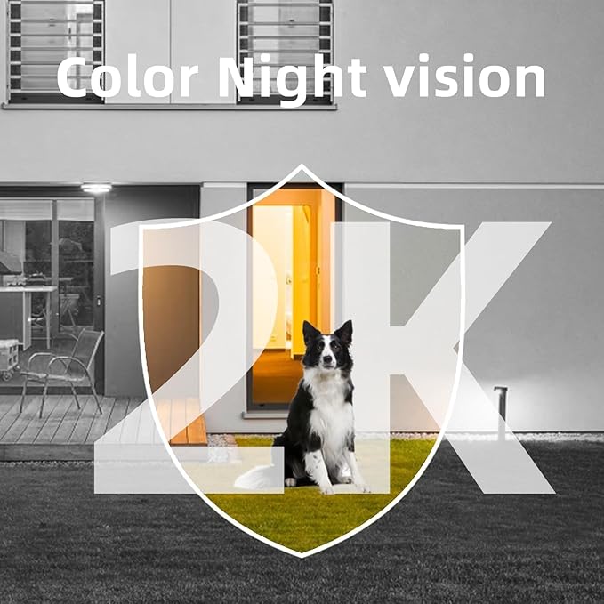 Security Cameras Wireless Outdoor - 2K Solar Security Camera with AI Motion Detection, Color Night Vision,2-Way Audio, Compatible with Alexa Spotlight & Siren, No Monthly Fees