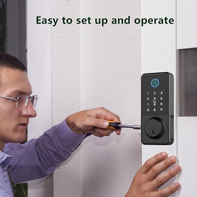WiFi Smart Door Lock Compatible with Alexa Fingerprint Electronic Keypad Deadbolt for Home, Hotel