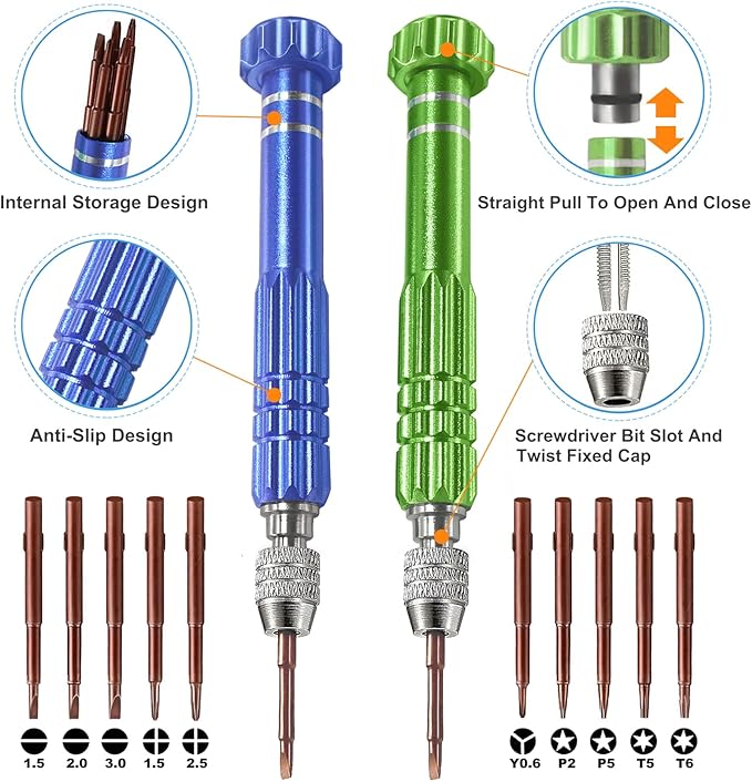 13 in 1 Glasses Screwdriver, Eyeglass Repair Kit with 10 Magnetic Screwdriver Tips, Multifunctional Eye Glass Repairing Kit for Eyeglass Sunglass Watch Phone Laptop Jewelry Electronic