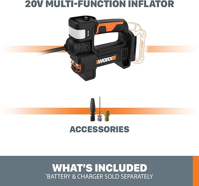 Worx WX092L.9 20V Power Share Portable Air Pump Inflator (Tool Only)