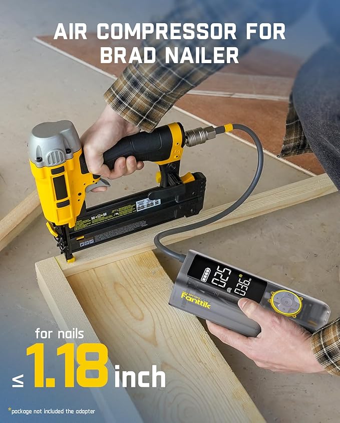 Fanttik X8 APEX Tire Inflator Portable Air Compressor, 1 Min Fast Inflation, 150PSI Cordless Tire Inflator with LED Dual Screen, Suitable for Car, Bike, Motorcycle, Up to 26.3″ Tires, Mechanical Gray