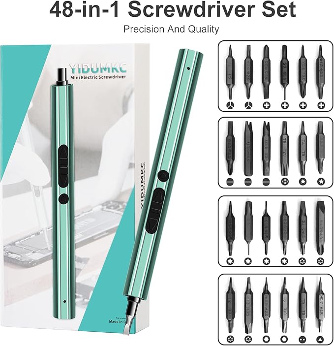 Mini Electric Screwdriver Set, 48-in-1 Small Power Precision Screwdriver Set