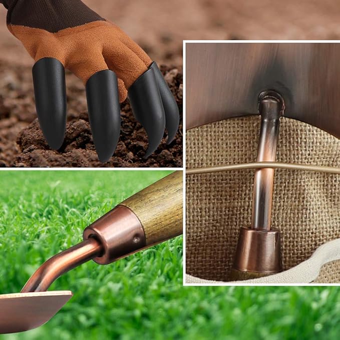1 Gallon Galvanized Steel Watering Can with 3 Pcs of Garden Tools, 1 Pc of Pruning Shear, 1 Pair of Gardening Gloves,1 Pc of Garden Tools Organizer Tote