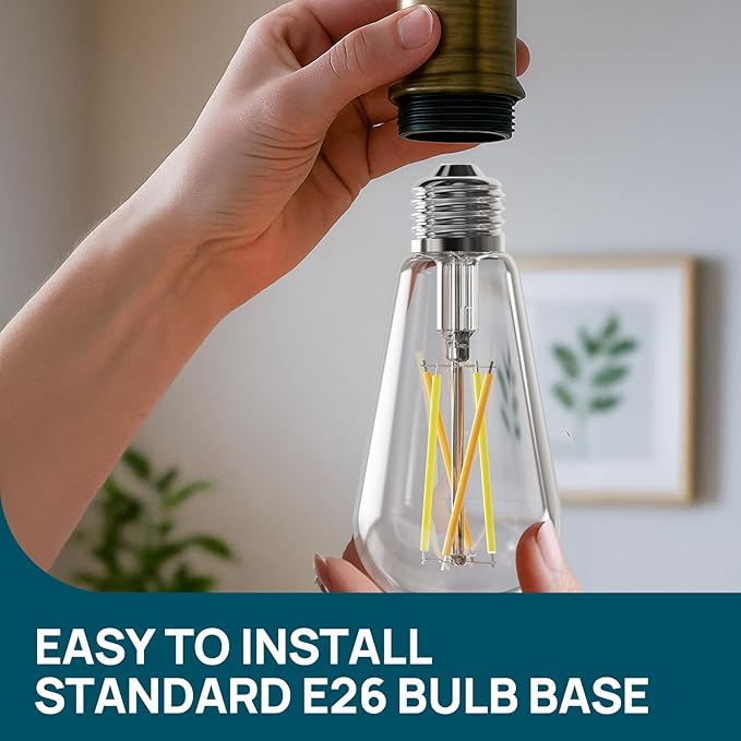 Linkind Smart Edison Bulbs, 2700K-6500K Tunable WiFi Edison Bulbs with Remote Control, 8W 60W Equivalent Dimmable ST19(ST58) Vintage Light Bulbs 800lm, Compatible with Alexa & Google Home, 6-Pack