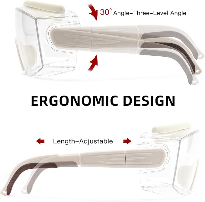 Safety Glasses Over Eyeglasses Anti Fog Safety Goggles Protective Glasses With Adjustable Frame For Men Women