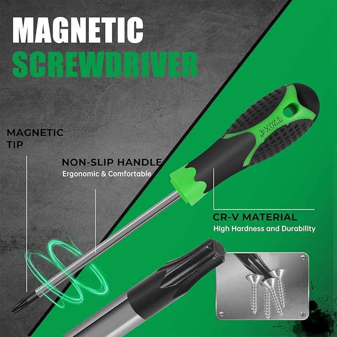107-Piece Magnetic Screwdrivers Set with Case, Screw Driver Set, Includs Slotted, Phillips, Hex, Pozidriv,Torx and Precision Screwdriver Set, Tools for Men (107-Piece)