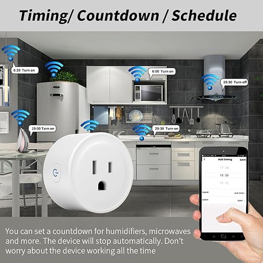WiFi Smart Plug | Compatible with Alexa & Google Home | WiFi Outlet for Remote Control & Timer and Schedule Function | No Hub Required | Safety Certified (4Pack)