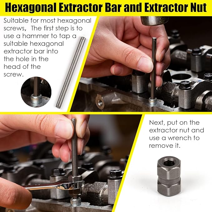 Topec 55-Piece Screw Extractor & Broken Bolt Extractors, Multi-Spline Extractors, and Drill Bits for Removing Damaged, Frozen, Rusted, Rounded-Off Bolts & Screws