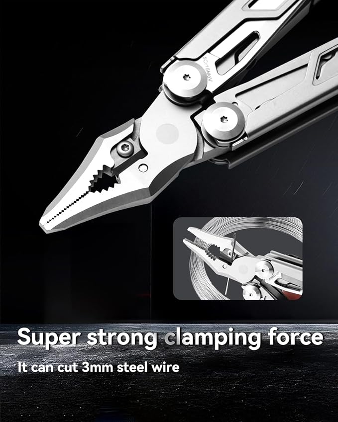 MINI Multitool Pliers,14-In-1 Survival Gear For Outdoor, Home,And Auto Repair,Birthday Christmas Gifts For Men Boyfriend Dad Husband(Grey)