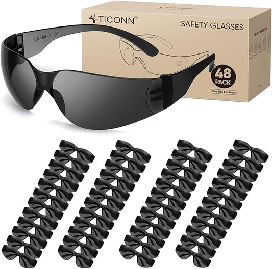 TICONN Clear Safety Glasses for Men, Safety Goggles with Scratch Impact Resistant Meets ANSI Z87.1 Standard
