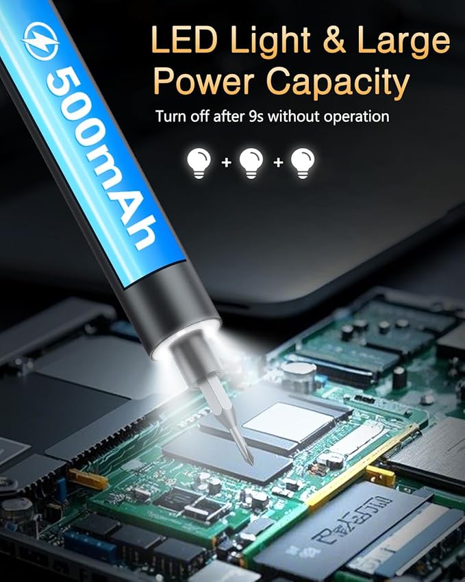 Electric Screwdriver Set, 62-in-1 Mini Electric Screwdriver, 3.7V Rechargeable Power Screwdriver Kit with 60 Magnetic Precision Bits, OLED Display for PC, Phones, Electronics, DIY