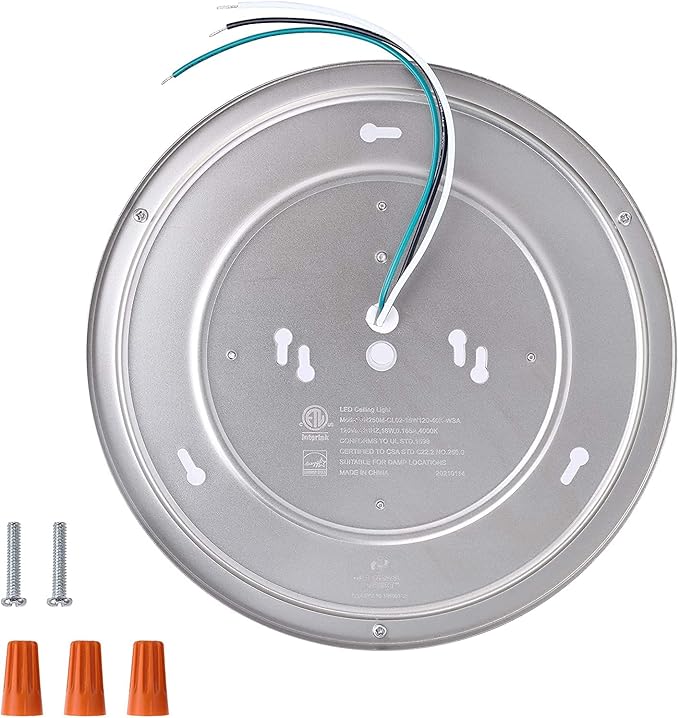 LUNABODE 10" Dimmable LED Flush Mount Ceiling Light | Pack of 2 | (16W (95W Equivalent), 1120lm, 4000K) | Brushed Nickel | ETL | Ceiling Lamp for Kitchen/Hallway/Bathroom/Bedroom - (Natural White)