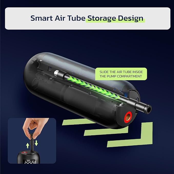 Woowind Tire Inflator Portable Air Compressor, Electric Bike Tire Pump with Gauge, Air Pump for Car Tires, 150PSI, Mobile Air Compressor for Car, Motorcycle