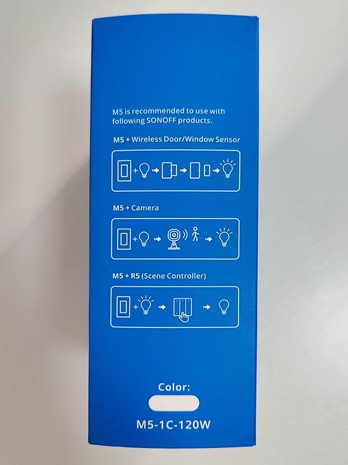 SONOFF Matter Smart Light Switch, 2.4GHz WiFi Light Switch, Neutral Wire Required Interruptor Inteligente, Alexa Light Switch Compatible with Alexa and Google Home, 1 Gang M5-1C-120W