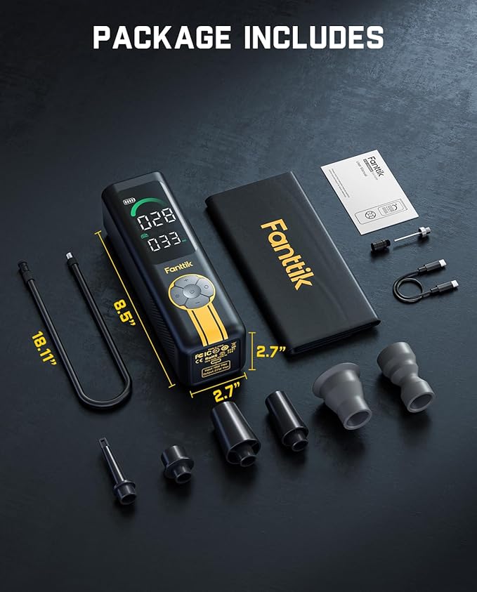 Fanttik X10 Cross Tire Inflator Portable Air Compressor, Fast Inflation/Deflation Air pump, 150PSI Cordless Inflator with Light and Power Bank, Ideal for Car, Bike, Air Mattress, Kayak, Swimming Ring