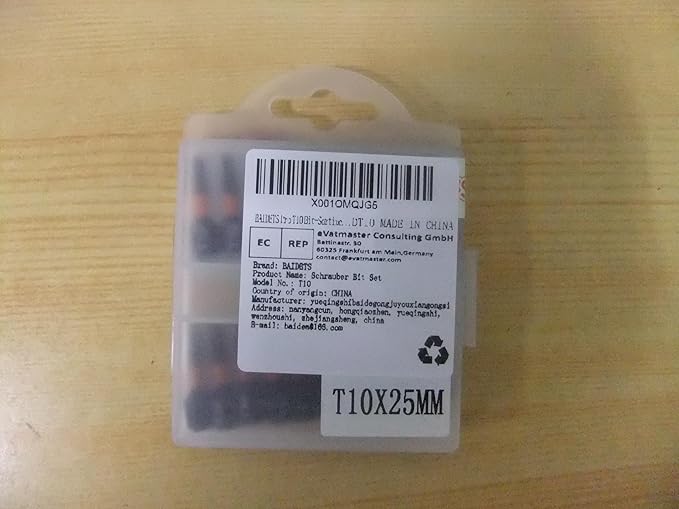 Pro T10 Bit Assortment - Screwdriver Bits Set 20Pcs, 25mm Length, Torx Screwdriver Bit, 1/4 Inch Hex Shank, with Storage Box