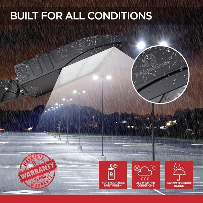 150 Watt LED NextGen Parking Lot Lights - 20,000 Lumen - 5000K - ARM Mount - Without photocell -Brown