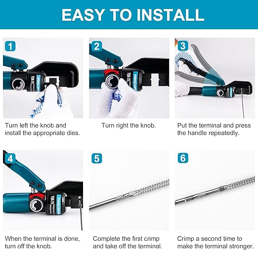 Steel DN Mate Upgrade Hydraulic Crimping Tool/Hydraulic Crimper with 9 Dies for Stainless Steel Cable Railing System, Cable Railing Hardware Hydraulic Crimping Tool DC03