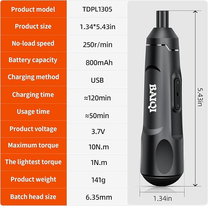 Mini Electric Screwdriver Set,3.7V 800 MAH USB-C Rechargeable Cordless Rotary Tool With 20 pcs Bits Set For Install or Repair