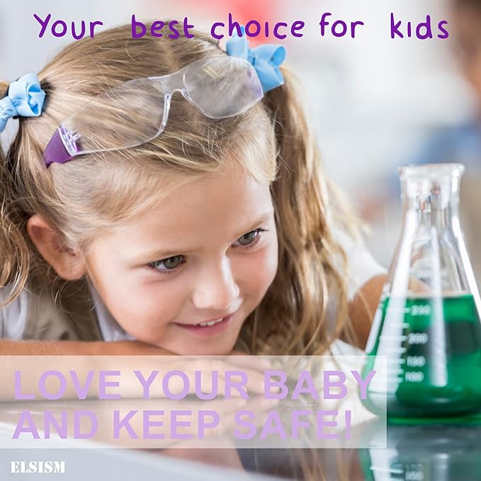 24 Pack Kids Safety Glasses in 6 Colors, UV Protection Eyewear for Children, Impact & Ballistic Resistant Protective Goggles with ANSI Z87+ Standards, for Science/Nurf Party/School/Landscaping