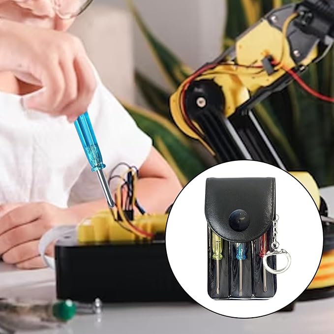 Bulk Pack Mini Screwdriver Keychain Set – 24 Sets of Handy 3-Piece Screwdrivers in a Snap-Closure Pouch with Hook, Perfect for Men, Tool Party Favors, Christmas Gifts, and Birthday Presents