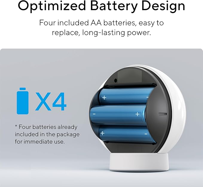 Dot 2K QHD Wireless Smart Security Camera, 170° Wide Angle, AI Human Detection, 2 Way Audio, Night Vision, Free 7 Day Cloud Storage, Indoor/Outdoor, 2.4Ghz Only
