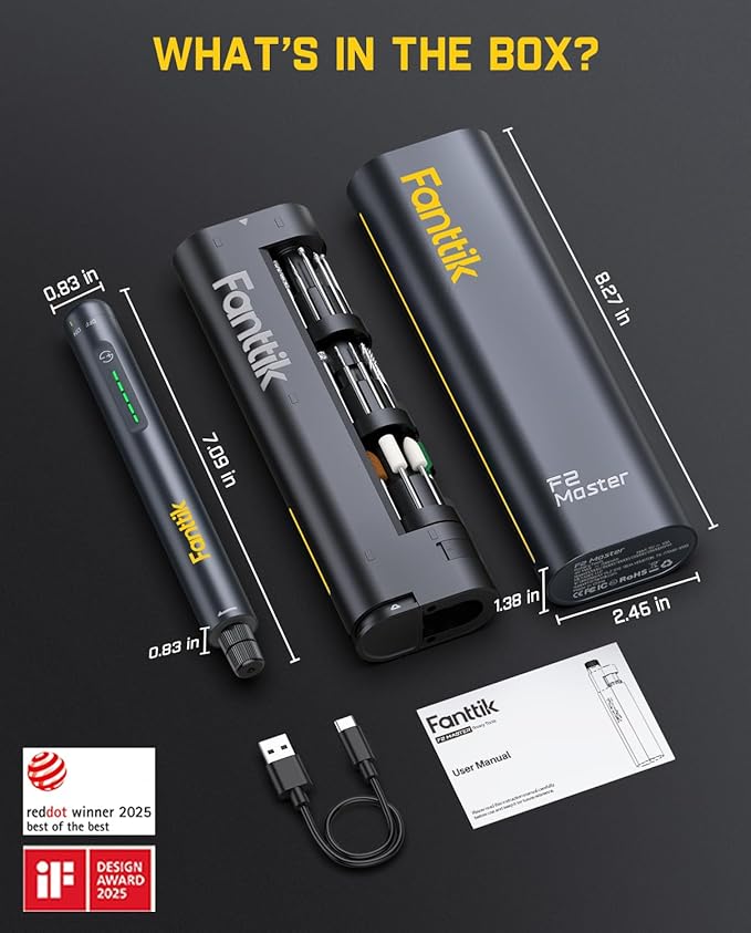 Fanttik F2 Master Mini Cordless Rotary Tool Kit, NeoPulse Motor, 5 Variable Speed, 25000 RPM, Revostor Hub, 35 Accessories, for 3D Printer Sanding, Polishing, Drilling, Carving, DIY Crafts