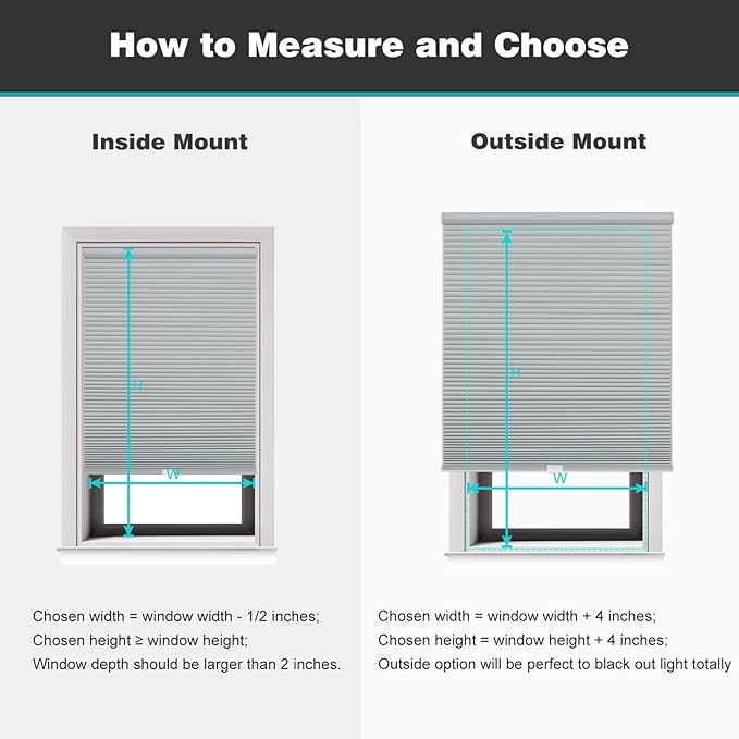 Changshade Cordless Cellular Shades, Blackout Honeycomb Shades for Windows, Pull Down Pleated Blinds, Easy to Install for Indoor Windows and French Doors,55" W x 72" H, Grey
