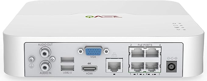 REVO America Ultra HD 4 Ch. 1TB HDD IP NVR Video Surveillance System, 4 x 1080p Bullet Security Cameras - Remote Access via Smart Phone, Tablet, PC & MAC, White (RU42B4E-1T)