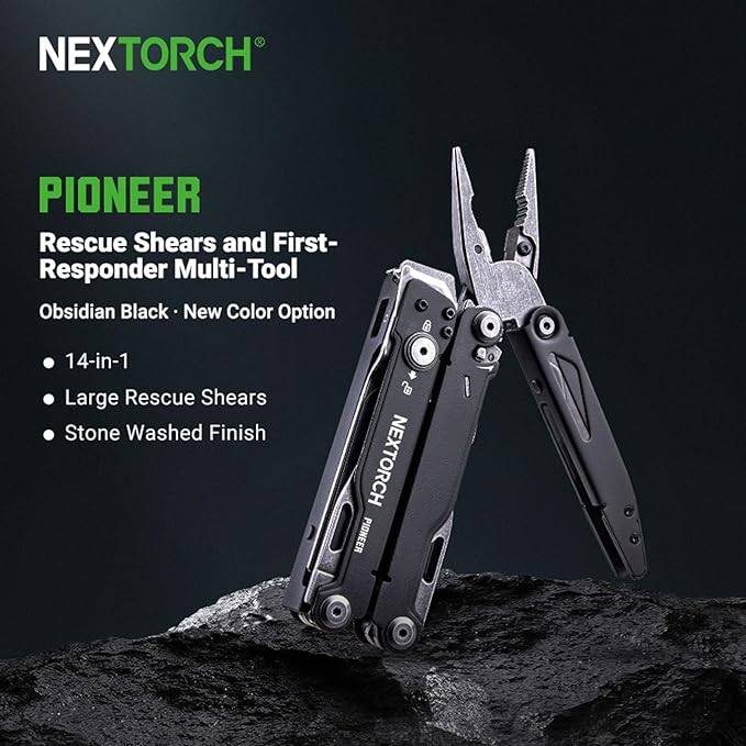 NEXTORCH PIONEER 14-IN-1 Multi-tools Full-Size,Versatile Multi-tool Set with Scissors Needle Nose Pliers Pocket Clip Multi-tool