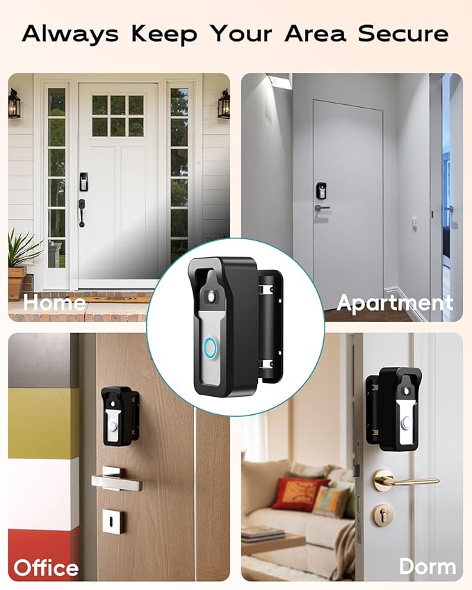 ZUMIMALL Adjustable Angle Video Doorbell Mount, Adjust 90 Degrees Wireless Camera Doorbell Bracket Holder for Home Apartment Office Room, Easy Installation, Suitable for Most Doorbells