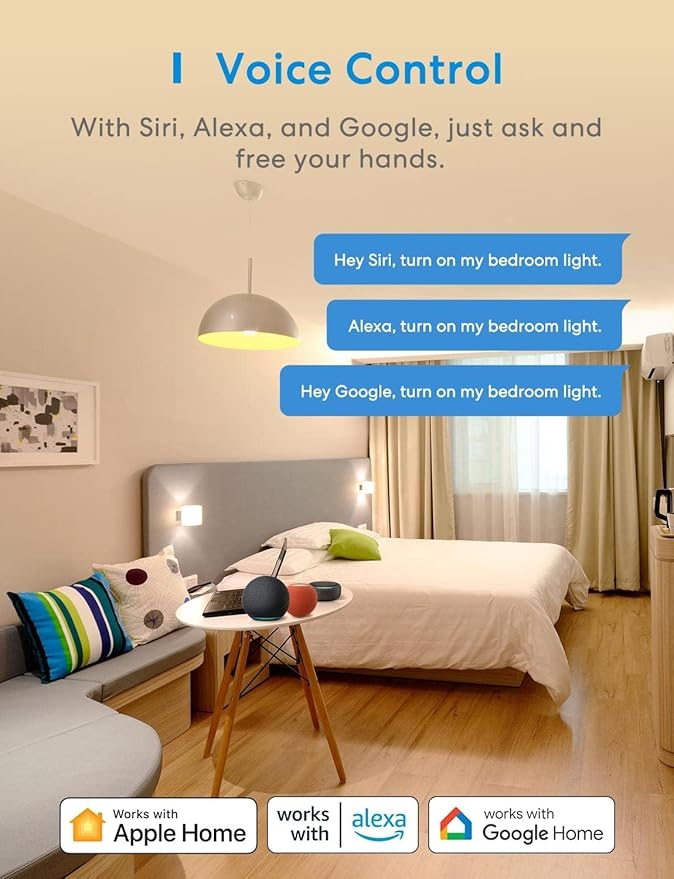 meross 3 Way Smart Dimmer Switch Kit, 3 Way Dimmable Smart Switch Supports Apple Home, Alexa, Google Assistant & SmartThings, 2.4GHz Wi-Fi Light Switch, Neutral Wire Required, Remote Control Schedule