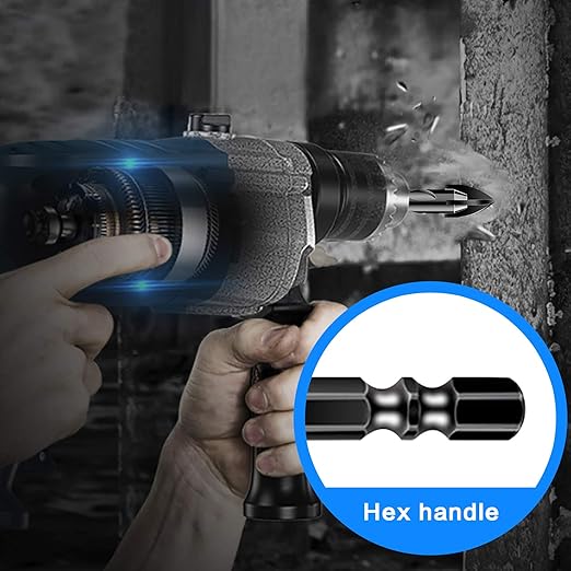 10 Pcs 5/16" Masonry Concrete Drill Bit Set for Tile Brick Glass Plastic Wood, Cross Tungsten Carbide Tip, Hex Shank, Work with Ceramic Porcelain Tile Wall Mirror Paver, 5/16 Inch Drill Bits, 8mm