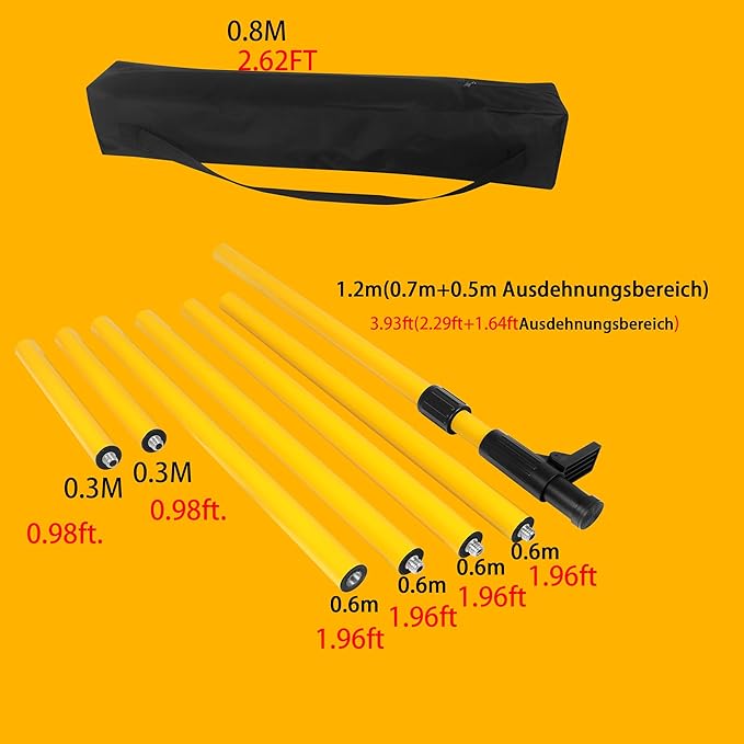 13.77-foot/4.2-meter multifunctional laser level pole, Adjustable Height, 360-Degree Rotating Head, with Multi-function Fine-tuning Pan-Tilt Head